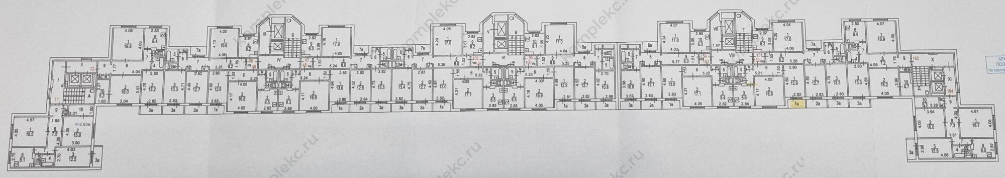 План секции этажа серии П55