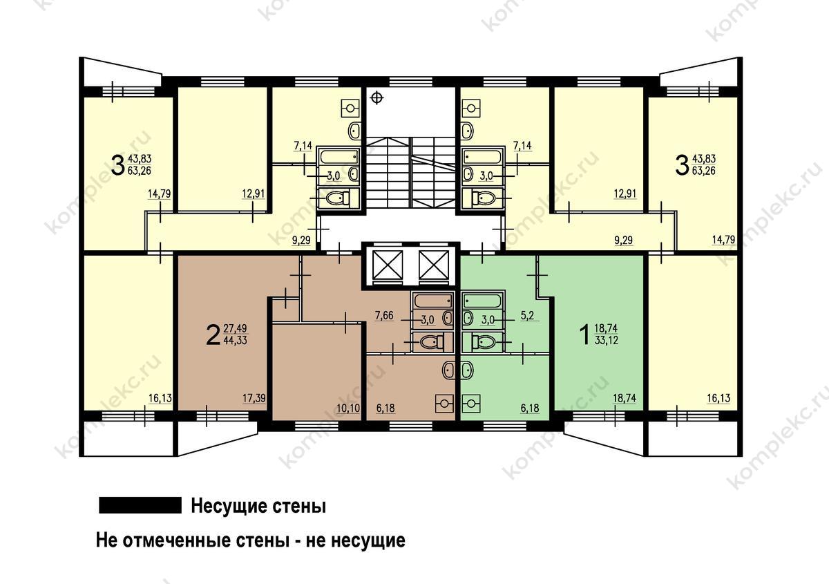 План этажа в серии дома II-57