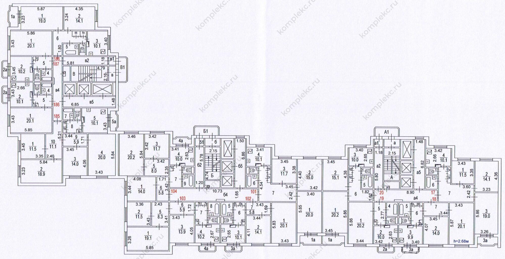 План этажа серии дома КОПЭ