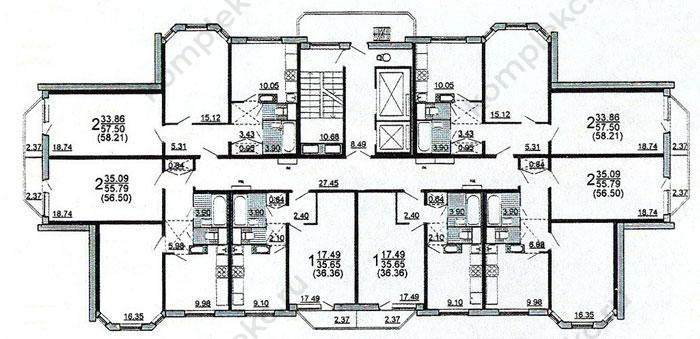 План этажа серии дома П3М