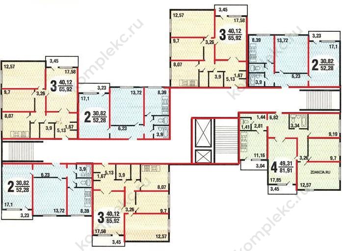 План этажа серии дома П42