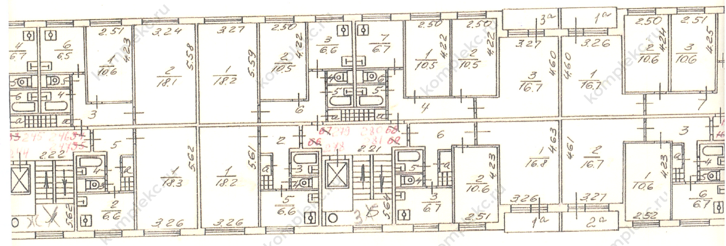 План этажа дома серии 1605АМ