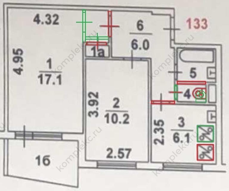 План перепланировки квартиры в серии II-49
